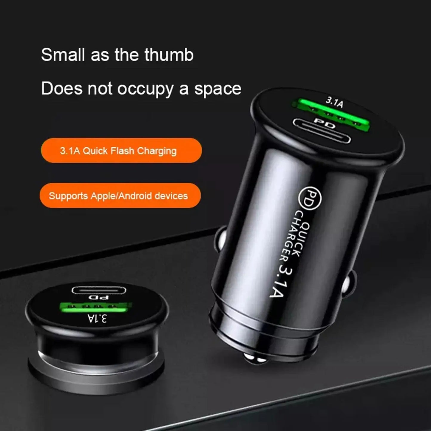 Fast Car Chargers USB PD Type C 3.0 Outlet Adapter Fast Charging For 12V 24V Car Truck Boat RV Motorcycle 12V/24V
