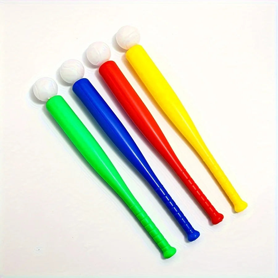 17.7in Plastic Baseball Bat with Ball Outdoor Game Set for Backyard Games & Partie, Halloween Christmas Birthday Gift JXB