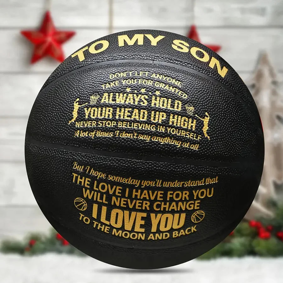 1 Pc No.7 Black Send Your Son Basketball pu Wear-resistant Outdoor