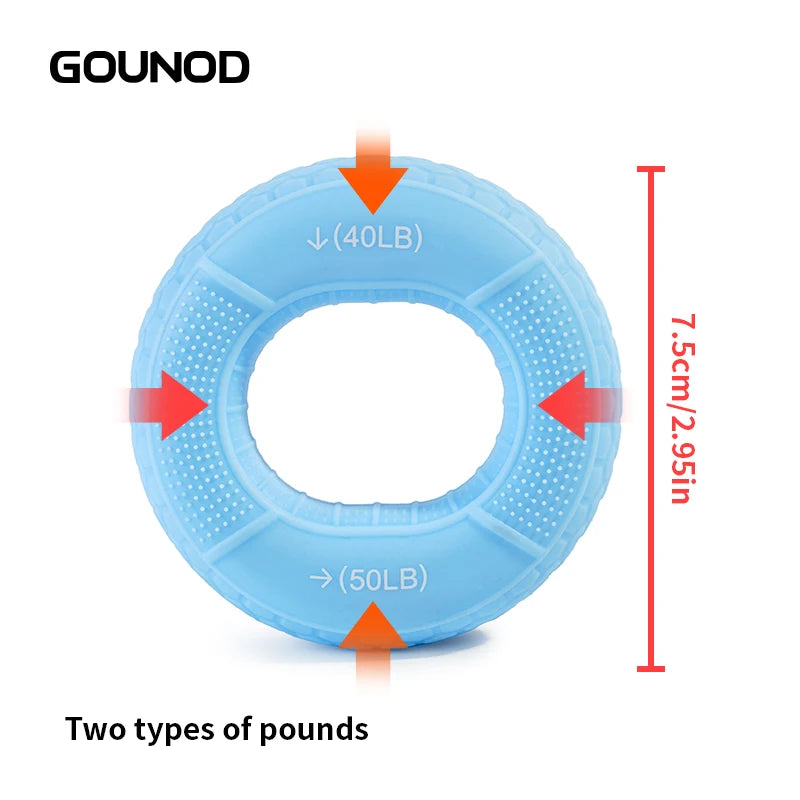 1PC GOUNOD Hand Grip Strengthener Hand Finger Exerciser Forearm Rings Hand Exerciser Silicone Squeezer Grippers Finger Physical