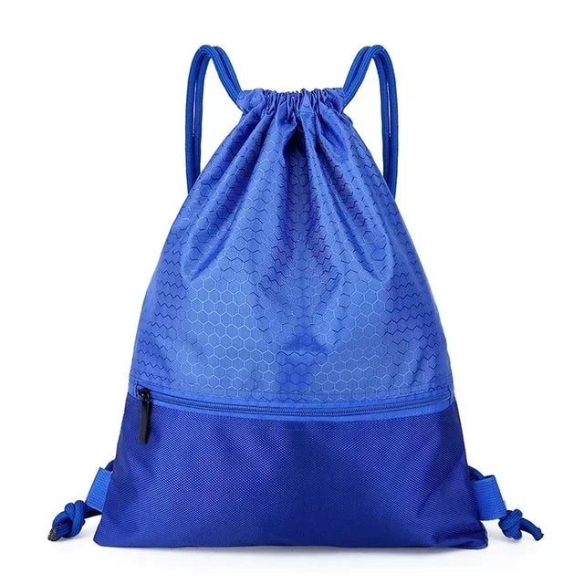 Simple Outdoor Sports Drawstring Pocket Backpack Men's and Women's Fitness Backpack Lightweight Basketball Bag Oxford Zipper Bag