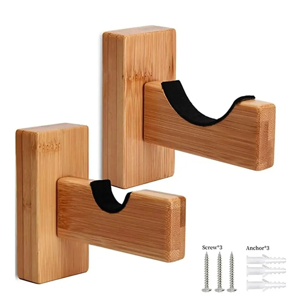 2Pcs Display Rack Bracket Baseball Bat Holder Wooden with Screws Wall Mount Hanger Portable Softball Bat Hockey Stick Stand