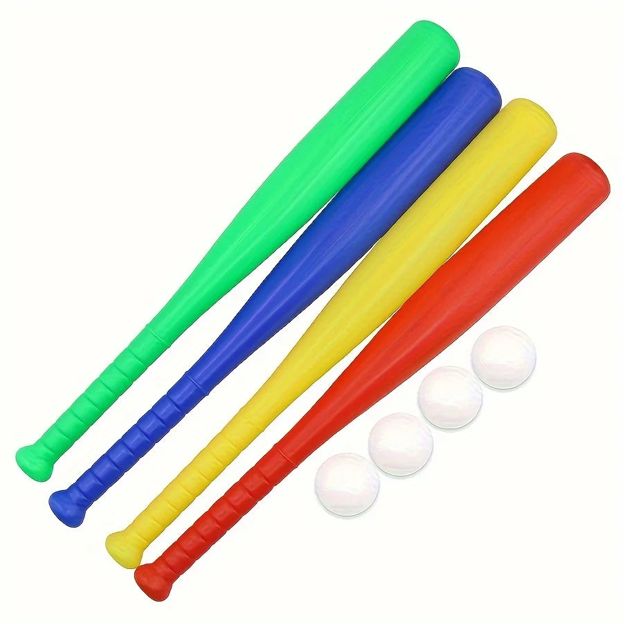 17.7in Plastic Baseball Bat with Ball Outdoor Game Set for Backyard Games & Partie, Halloween Christmas Birthday Gift JXB