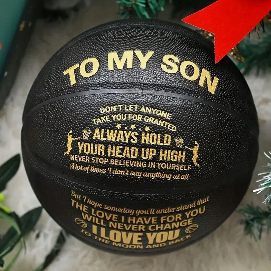 1 Pc No.7 Black Send Your Son Basketball pu Wear-resistant Outdoor