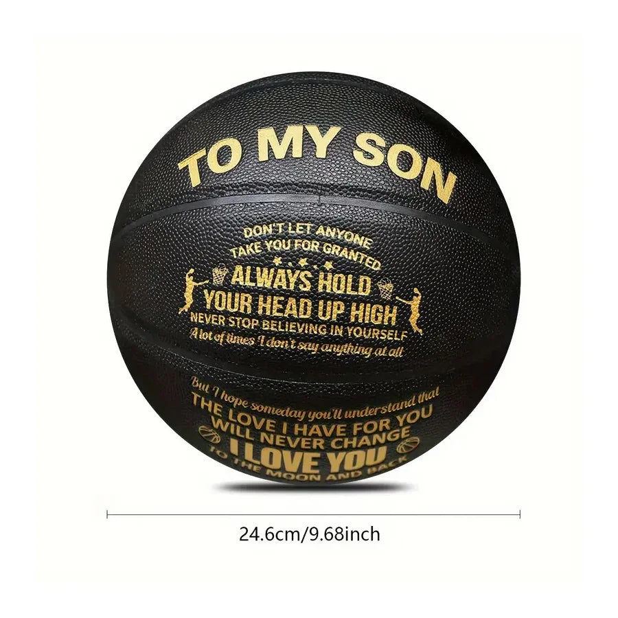 1 Pc No.7 Black Send Your Son Basketball pu Wear-resistant Outdoor