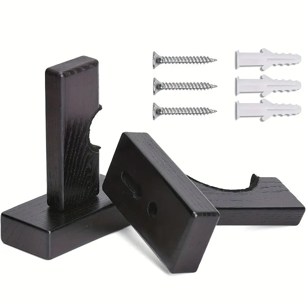 2Pcs Display Rack Bracket Baseball Bat Holder Wooden with Screws Wall Mount Hanger Portable Softball Bat Hockey Stick Stand