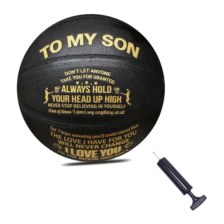 1 Pc No.7 Black Send Your Son Basketball pu Wear-resistant Outdoor