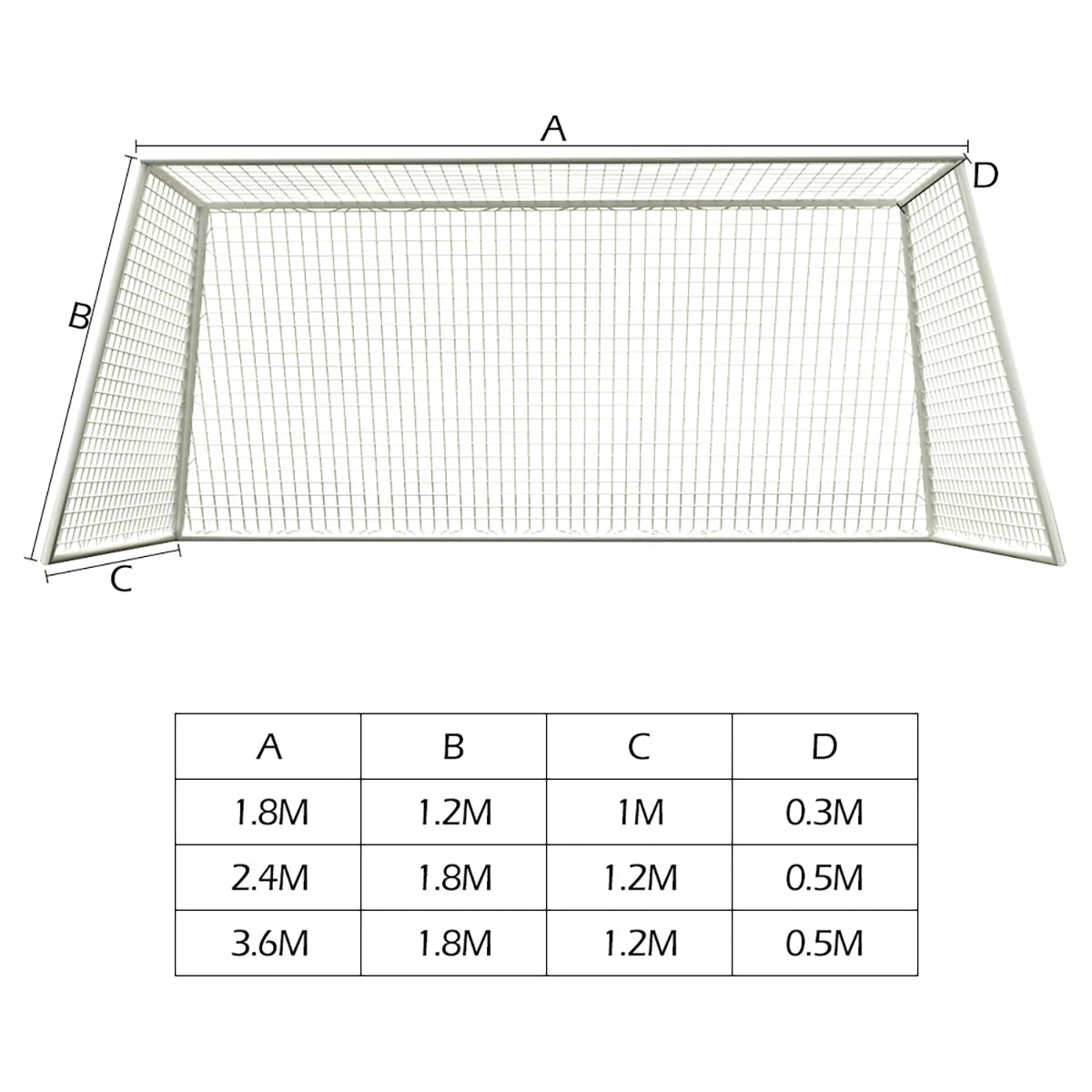 Soccer Ne Practice Goal Net Polyethylene Anti-impact Football Post Net Foldable Portable Soccer Net Football Game Equipment