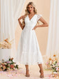 Embroidered Short Sleeve Midi Dress
