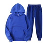 Men / Women Tracksuit Hoodies Casual Solid Color Thick Pullover and Long Pant 2-piece Set