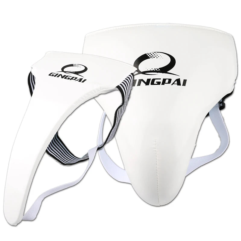 High Grade White Taekwondo Groin Guard Protector Men Women Children Crotch Protector Kiching Boxing Karate Penis Support