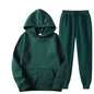 Men / Women Tracksuit Hoodies Casual Solid Color Thick Pullover and Long Pant 2-piece Set
