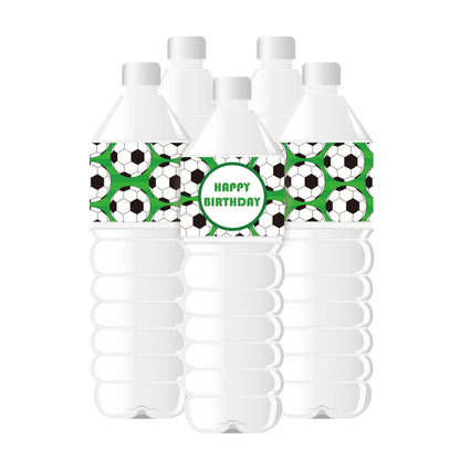 24Pcs Happy Birthday Football Basketball Water Bottle Stickers Birthday Party Decoration For Kids