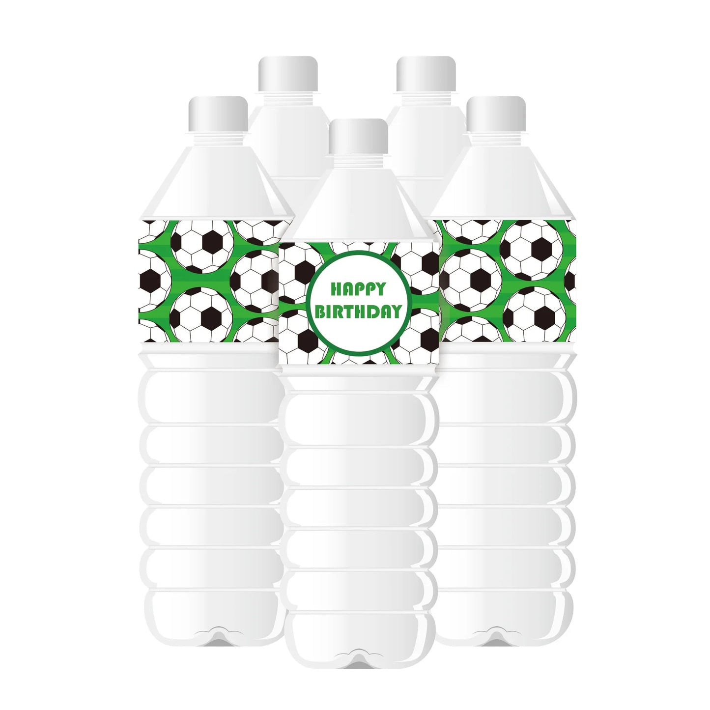 24Pcs Happy Birthday Football Basketball Water Bottle Stickers Birthday Party Decoration For Kids