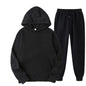 Men / Women Tracksuit Hoodies Casual Solid Color Thick Pullover and Long Pant 2-piece Set