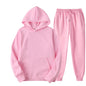 Men / Women Tracksuit Hoodies Casual Solid Color Thick Pullover and Long Pant 2-piece Set