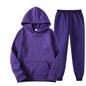 Men / Women Tracksuit Hoodies Casual Solid Color Thick Pullover and Long Pant 2-piece Set