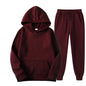 Men / Women Tracksuit Hoodies Casual Solid Color Thick Pullover and Long Pant 2-piece Set