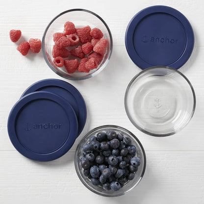 Glass Storage Containers Set of 3 BPA-Free Food Storage Round 2 Cup Microwave Safe Dishwasher Safe