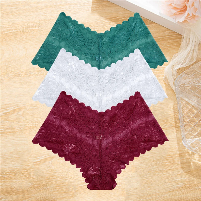 3Pcs/set Lace Panties Wome Underwear S-XL Girls,  Ladies Underpants Lingerie