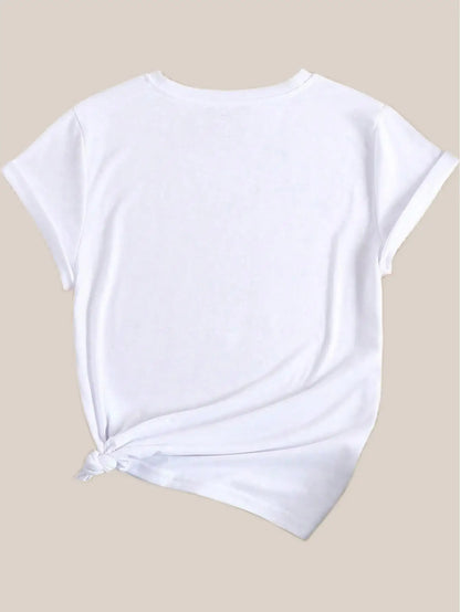 Portrait Print T-Shirt for Women Short Sleeve, Breathable