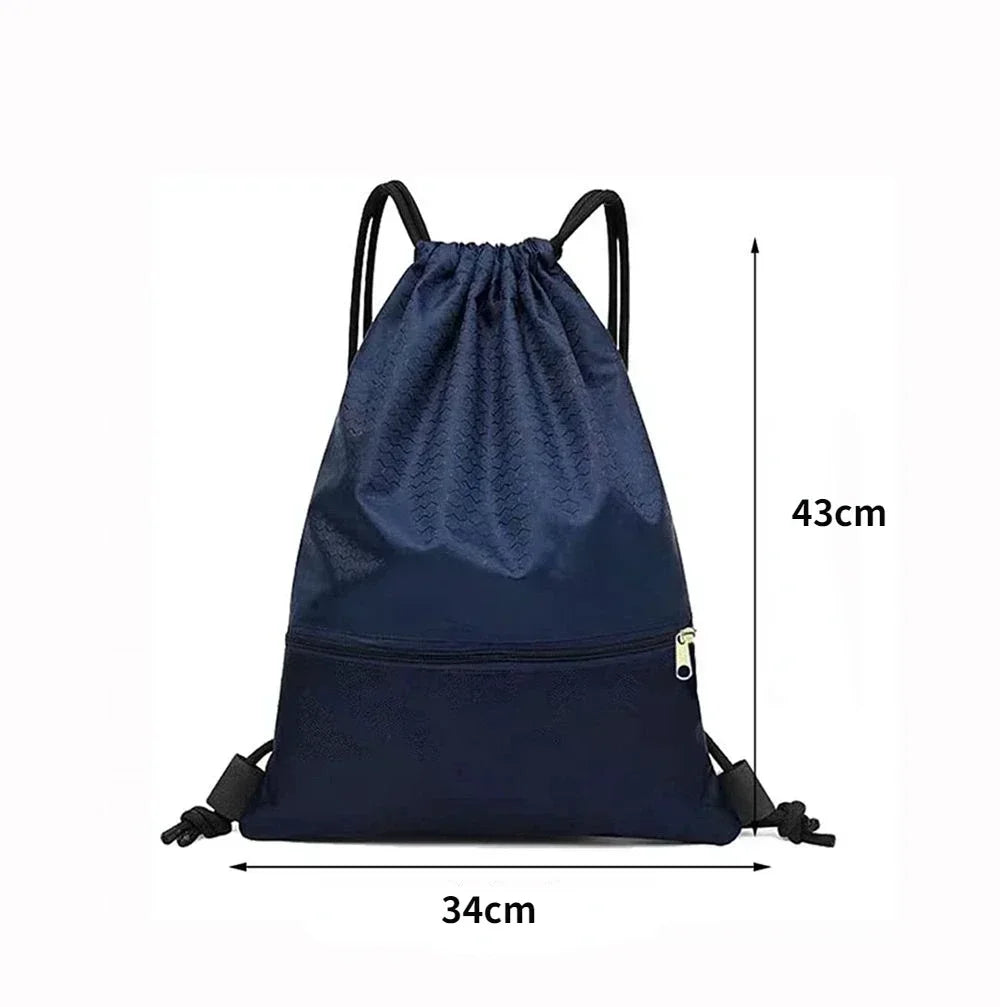 Simple Outdoor Sports Drawstring Pocket Backpack Men's and Women's Fitness Backpack Lightweight Basketball Bag Oxford Zipper Bag