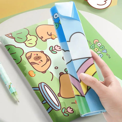 5PCS/Set Large Capacity A4 File Folder Test Paper Storage Waterproof Document Bag PP Snap-fastener Envelope Folder