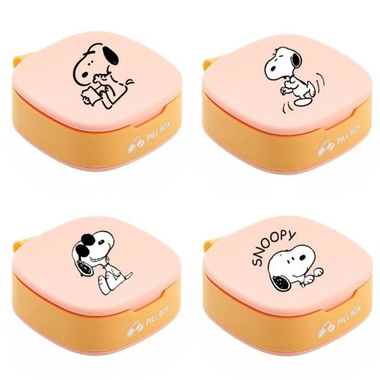 Snoopy Silicone Mini Travel Portable Medicine Packaging Box Cute Cartoon Household Supplies Seal Moisture-proof Storage