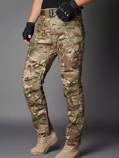 Men Combat Pants With Knee Pads Tactical Cargo Sport Trousers Camouflage