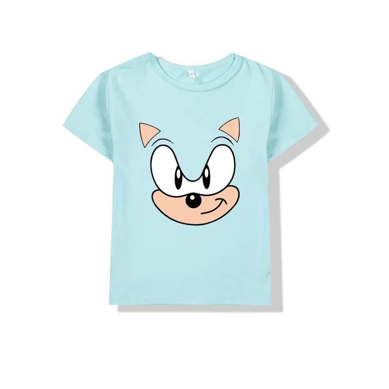 Sonic Children Summer Short Sleeves T-Shirts Cotton