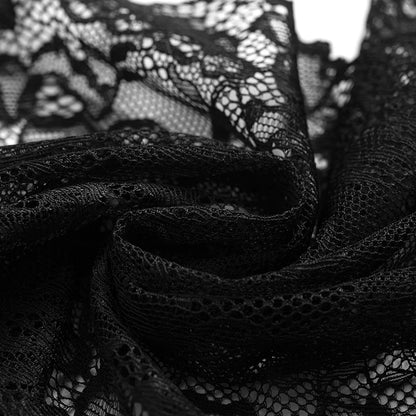 Lace See-Through Pajamas Black Pink  Comfortable Breathable