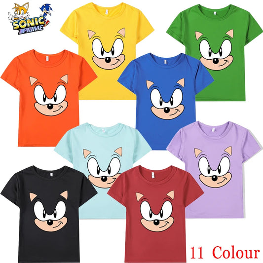 Sonic Children Summer Short Sleeves T-Shirts Cotton
