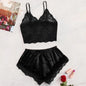 Lace See-Through Pajamas Black Pink  Comfortable Breathable