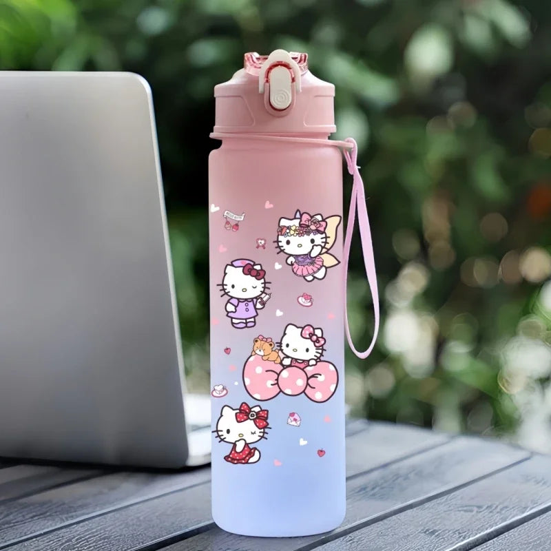Sanrio 750Ml Water Cup Anime Hello Kitty Portable Children Cute Cartoon Outdoor Sport Large Capacity Water Bottle Birthday Gift