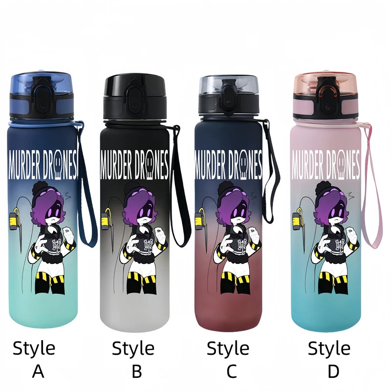650ML Murder Drones Season  game Character Water Cup Portable Children's  Outdoor  Large Capacity Plastic Antidrip Water Bottle