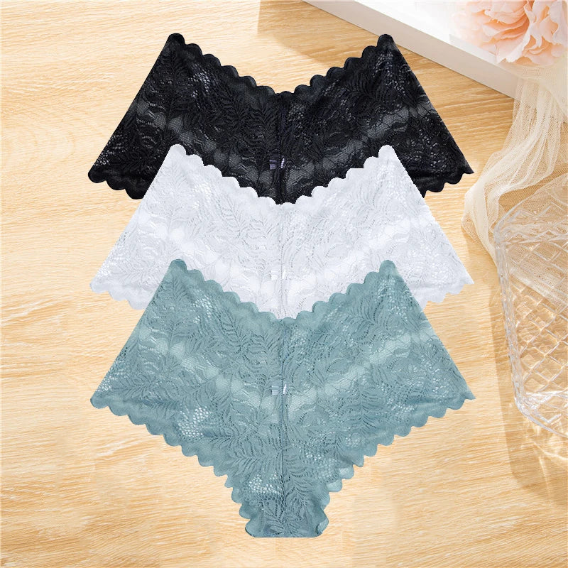 3Pcs/set Lace Panties Wome Underwear S-XL Girls,  Ladies Underpants Lingerie