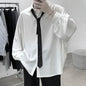 Men's Long-sleeved Shirts Black Tie