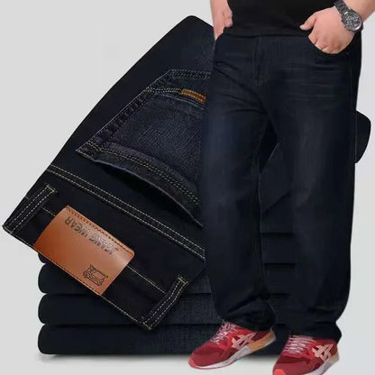 Men's Large Size Black Jeans 10XL Oversize High Waist Loose Trousers Husband Plus sizes