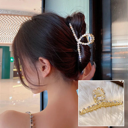2023 Korean Metal Geometric Hair Claws Barrettes Elegant Hair Clips Crab Hollow Out Hairpin Headwear Women Girl Hair Accessories