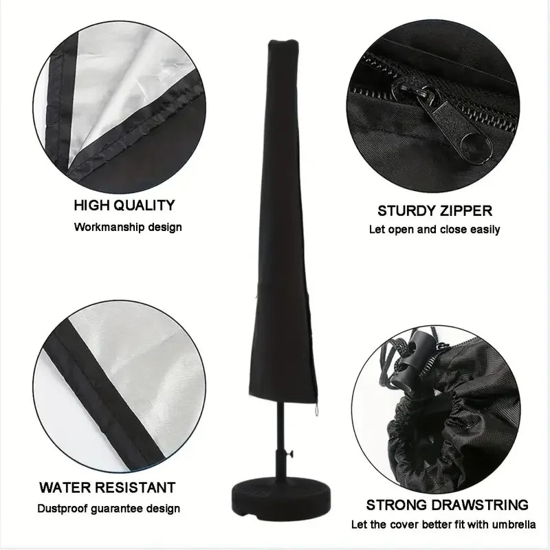 Waterproof Patio Umbrella Cover-Zip Closure,Fits 6ft to 9ft Garden Outdoor Umbrellas,Protective Parasol Cover for Outdoor Use