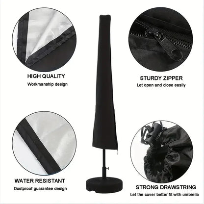 Waterproof Patio Umbrella Cover-Zip Closure,Fits 6ft to 9ft Garden Outdoor Umbrellas,Protective Parasol Cover for Outdoor Use