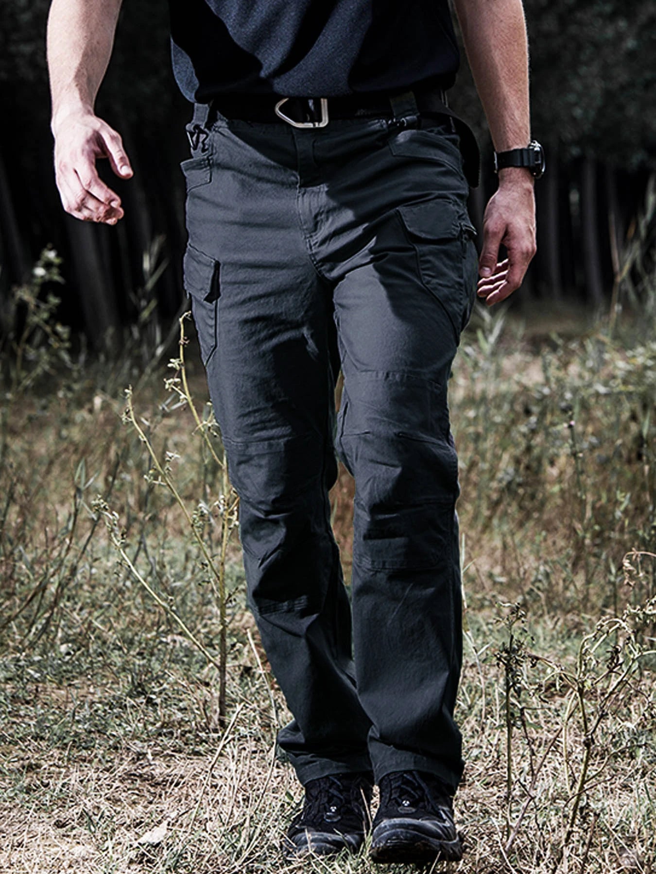 Men Combat Pants With Knee Pads Tactical Cargo Sport Trousers Camouflage