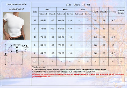 Woman Short Sleeve T-shirt Slim Fit  Knitted Street Wear