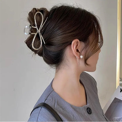 2023 Korean Metal Geometric Hair Claws Barrettes Elegant Hair Clips Crab Hollow Out Hairpin Headwear Women Girl Hair Accessories