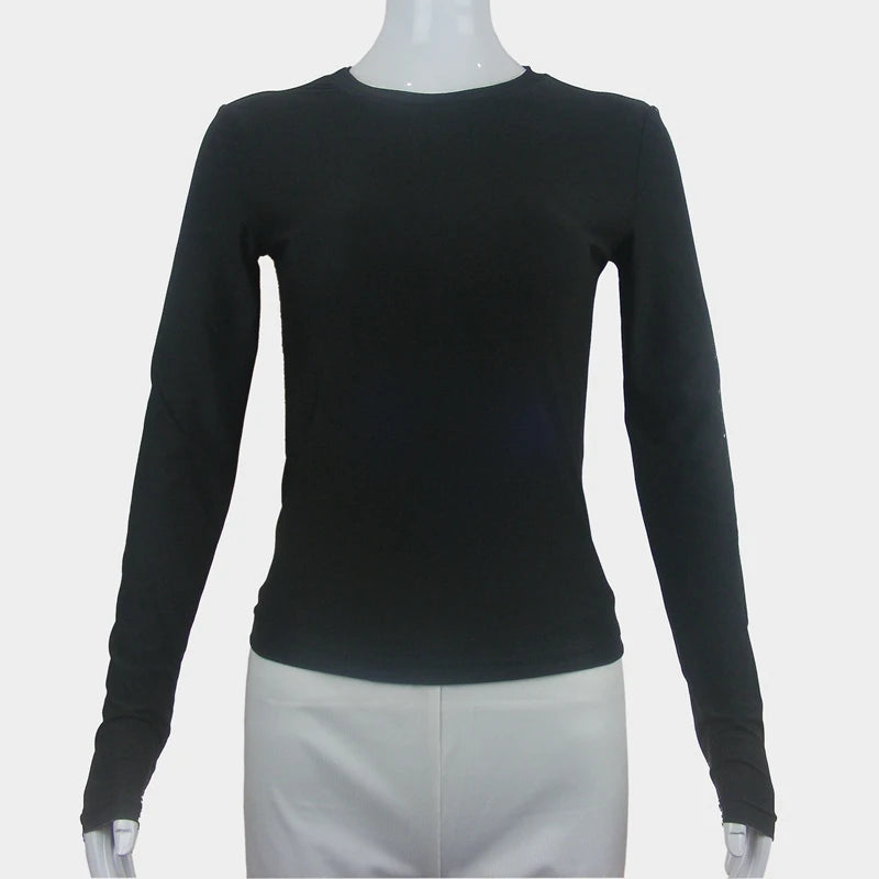 Woman T-shirt Slim Fit Tops Knitted  Tee Shirt Street Wear