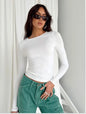 Woman T-shirt Slim Fit Tops Knitted  Tee Shirt Street Wear
