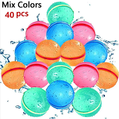 Reusable Magnetic Water Balloons Refillable Water Balloon Quick Fill Self Sealing Water Bomb Splash Balls for Kids Swimming Pool