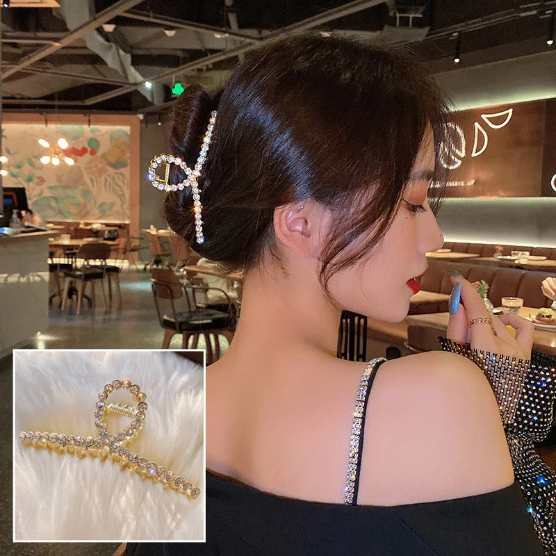 2023 Korean Metal Geometric Hair Claws Barrettes Elegant Hair Clips Crab Hollow Out Hairpin Headwear Women Girl Hair Accessories