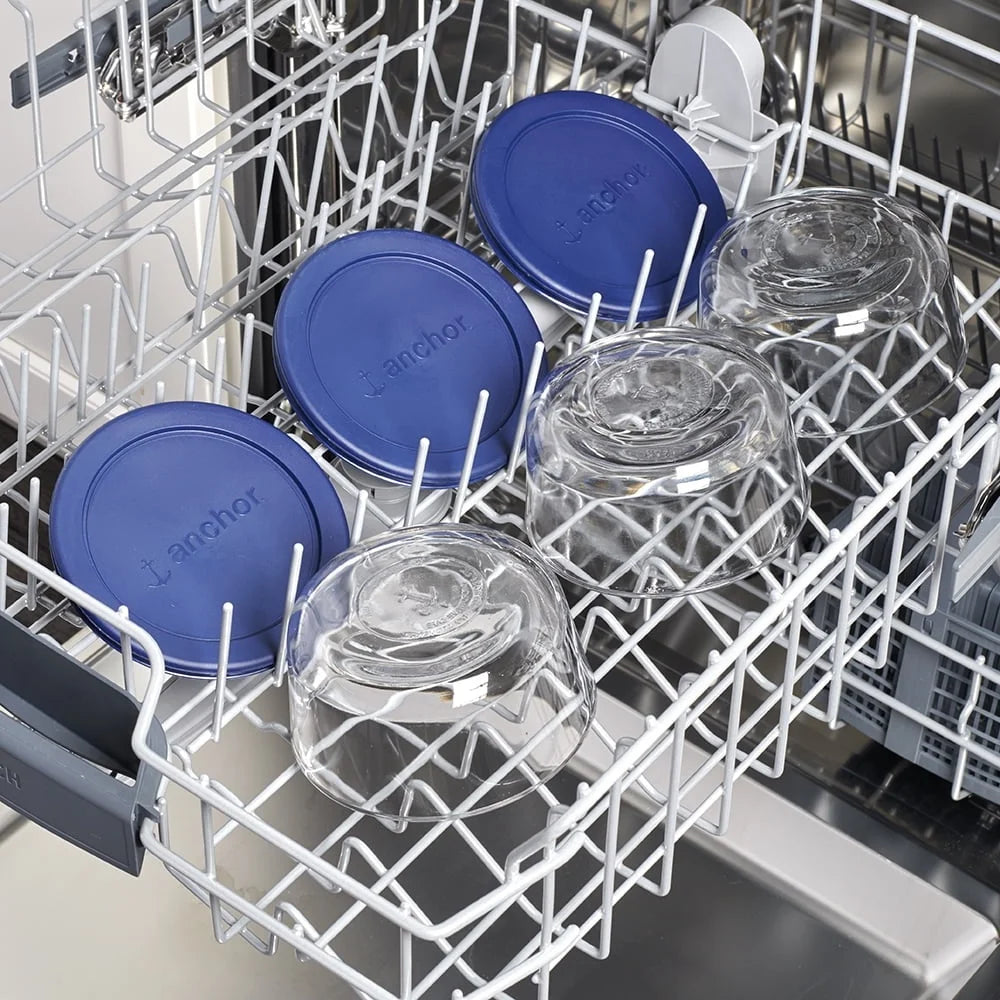 Glass Storage Containers Set of 3 BPA-Free Food Storage Round 2 Cup Microwave Safe Dishwasher Safe
