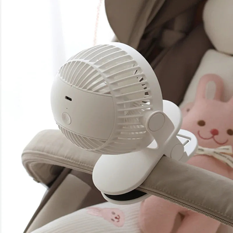 Baby Cart Stroller Fans Portable Outdoors Cute Bear Bunny Rechargeable Fan for Home 3 Speeds